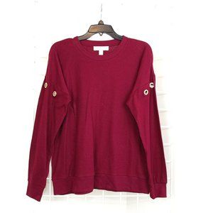 Michael Kors Burgundy Diamond Encrusted Sweatshirt